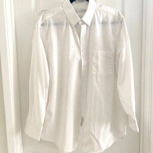 Geoffrey Beene Men's White Dress Shirt Size 16.5/ 32-33 Workwear Business
